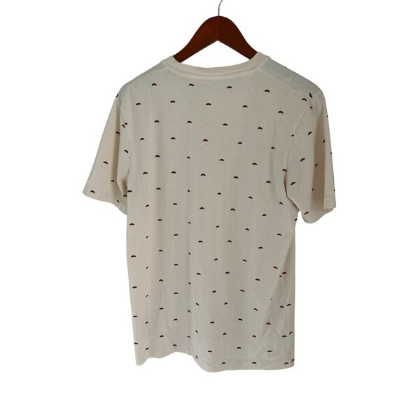 Scotch & Soda Cream T-Shirt With Taco Print Cotton/Elastane Blend Mens Size M - Picture 4 of 8